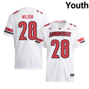Youth Santana Wilson College Football White Alumni #28 U of L Cardinals Jersey 995943-200