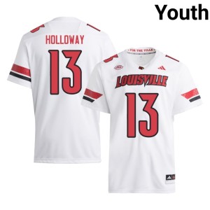 Youth Player Tayon Holloway Louisville Cardinals #13 College Football White Jerseys 912348-901