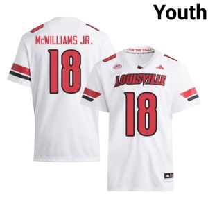 Youth UL Cardinals White Alumni College Football Terrence McWilliams Jr. #18 Jersey 374899-816