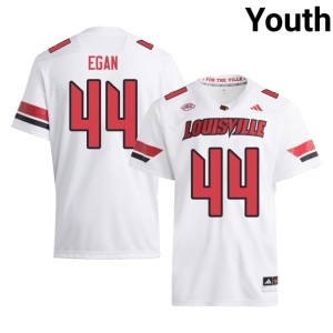 Youth White U of L Cardinals Travis Egan Stitched College Football #44 Jersey 312486-982