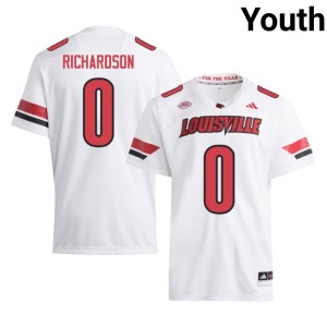 Youth Cardiac Cards High School Tre Richardson White #0 College Football Jersey 610881-173